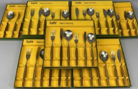 MID-CENTURY SWEDISH SAFIR-WALLIN CUTLERY circa 1960s, comprising 8 x individually boxed place