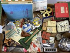MOTORING ADVERTISING MEMORABILIA, PARTS, BOOKS, BUMPER BADGES ETC, an interesting mixed lot to