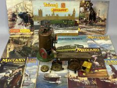 MIXED PASTIMES GROUP, comprising a Burnac cylinder live steam piston model, 20cms H, 2 x brass