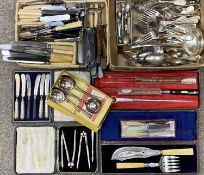 LARGE QUANTITY OF LOOSE & CASED EPNS & OTHER CUTLERY Provenance: private collection Conwy