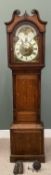 ROBINSON DOLGELLY OAK & MAHOGANY LONGCASE CLOCK CIRCA 1840, arched top moon phase painted dial,