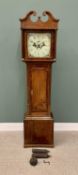 NORTH WALES LONGCASE CLOCK BY R JONES OF RUTHIN circa 1860, painted square dial set with Arabic