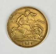 EDWARD VII GOLD HALF SOVEREIGN, 1903, 4g Provenance: private collection Gwynedd
