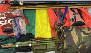 TWO FLEXIFOIL TWO LINE SOFT FOIL POWER KITES, camouflaged waterproof poncho, outdoor Gore-Tex