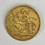 QUEEN VICTORIA YOUNG HEAD GOLD FULL SOVEREIGN, 1872, 8g Provenance: private collection Gwynedd