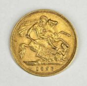 QUEEN VICTORIA VEILED HEAD GOLD HALF SOVEREIGN, 1896, 4g Provenance: private collection Gwynedd