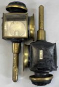 PAIR OF PICKERING BROTHERS LIVERPOOL VINTAGE COACHING LAMPS, 46cms overall L Provenance: private