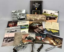 TWO CHROME LADY CAR MASCOTS, BONHAM'S CAR SALE CATALOGUES & OTHER AUTO RELATED EPHEMERA ETC, the