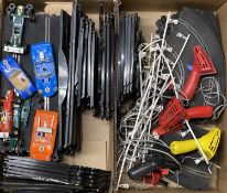 VINTAGE SCALEXTRIC SET WITH SIX HAND CONTROLLERS & SEVEN VARIOUS CARS Provenance: private collection