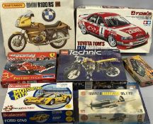 SCALE MODEL KITS BOXED & BUILT, including Airfix Hunter Hurricane MK1-11B, Tamiya Toyota Tom's