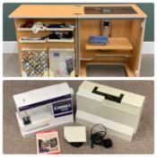 MODERN SEWING MACHINE & MULTI-FUNCTIONAL WORK CABINET, Husquarna Viking 425 Freesia electric
