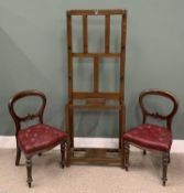 FURNITURE ASSORTMENT: VINTAGE HALL STAND, 81cms H, 68cms W, 26cms D, and a pair of balloon back