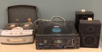 HI-FI EQUIPMENT: STEEPLETONE SMC6D SYSTEM with double tape deck and speakers, and a Minor 444 reel-