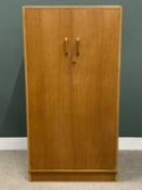 MID-CENTURY TEAK G-PLAN TWO-DOOR WARDROBE, original E Gomme gold label stamp to the interior, 175cms