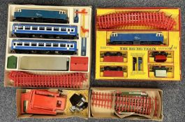 TRI-ANG / NOVO BIG BIG TRAINS - Blue Flier Freight Train Set, Passenger Train Set, Signal Gantry