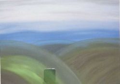 PAULINE THOMAS limited edition print - entitled 'Rolling Hills', signed, 61 x 70cms Comments: framed