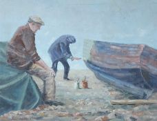 JAMES WOLFENDON oil on board - untitled, 52 x 64cms Comments: mounted, framed and glazed in brown