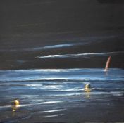 NICK JOHN REES oil on canvas - entitled 'Less is More on the Cornish Coast', 39 x 39cms Comments: