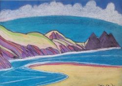 DORIAN SPENCER DAVIES mixed media - entitled 'Sandy Bay', 57 x 73cms Comments: framed and glazed