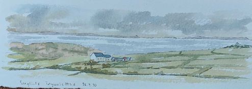 PROFESSOR FIONA RAWLINSON watercolour - entitled 'Sunglints Trigginis Head', 22 x 37cms Comments: