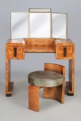 Art Deco Schminktisch mit Hocker