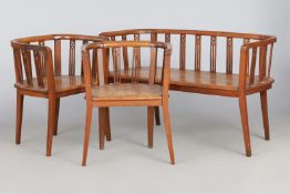 3-teilige Sitzgruppe im Stile des Wiener Jugendstil (sezessionistisch)