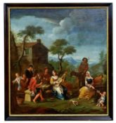 Horemans, Jan Josef d. J. (Attrib.): Fröhliche, musizierende Bauerngesellschaft im Freien