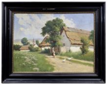 Zorkoczy, Gyula (Julius): Ungarisches Dorf mit Gänsemagd