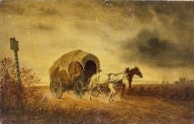 Landschaft mit Pferdefuhrwerk, Deutschland, spätes 19. Jh.