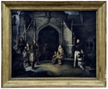 Szene vor dem Eingang einer Kirche, 19. Jh.