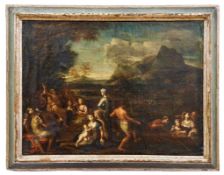 Johannes predigt am Jordan, Bologneser Meister aus dem Kreis des Carracci, 17. Jahrhunderts