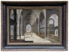 Juvenel, Friedrich: Interieur einer Kirche mit Taufbecken