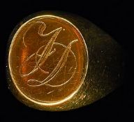 Goldring mit Monogramm, 20. Jh.