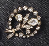 Ausdrucksstarke Diamantbrosche, E. 19. Jh.