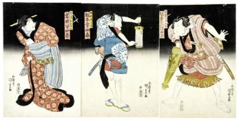 Utagawa Kunisada (Toyokuni III.), Drei Schauspielerbildnisse