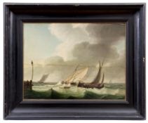 Segelboote auf bewegter See, Niederländische Schule des 18. Jahrhunderts