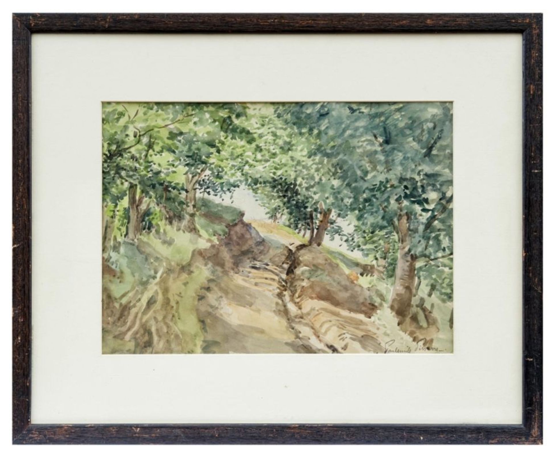 Pissarro, Paul-Emile: Weg auf einer baumbestandenen Anhöhe