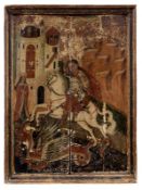 Der heilige Georg im Kampf mit dem Drachen, Osteuropa, M. 16. Jh.