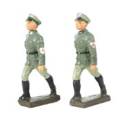 2 Soldaten Lineol, Masse, bemalt, in