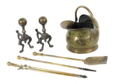 Kamingarnitur und Kaminböcke Ende 19.