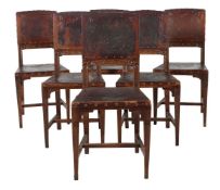 Satz aus sechs Jugendstil-Stühlen um