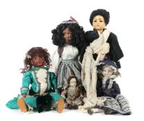 5 Puppen Replikas bzw. Künstlerpuppen,