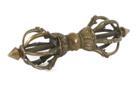 Vajra Tibet, 20. Jh., Bronze,