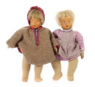 2 Holzkopf-Puppen Krahmer, ca.