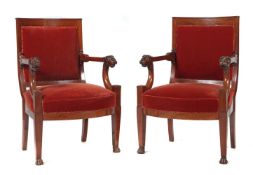 Paar Empire-Armlehnstühle mit