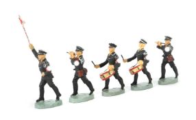 5 SS-Musiker Elastolin, Masse, bemalt,