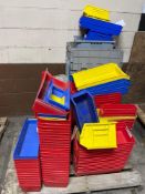 Pallet of various sized bins