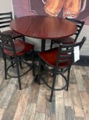 Lot of (4) high top chairs with table