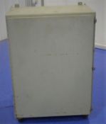 Parts Storage Cabinet With Wire Roll Rack