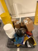 Pallet of PPE equipment and Janitorial Supplies